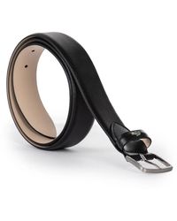 Lacoste - Accessoires ,Zwart ,Leer Gladde Leren Riem - Lyst