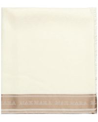 Max Mara - Accessoires ,Contrasterende Zijbanden Hazelnootkleurige Sjaal - Lyst