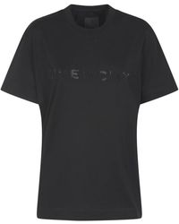 Givenchy - Schwarzes t-shirt mit strass - Lyst