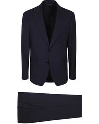 Lardini - Kostuums ,Blauw ,Leer Single Breasted Suit - Lyst