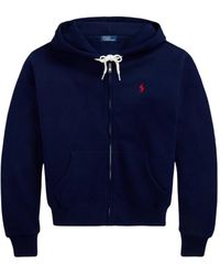 Polo Ralph Lauren - Hoodies & Sweatvesten ,Blauw ,Katoen Zip-Through Hoodie - Lyst
