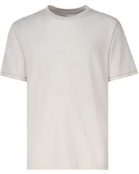 Eleventy - Leinen baumwolle t-shirt sandfarbe - Lyst