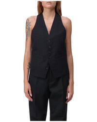 DSquared² - Zwarte Wollen Vest Elegant Laagjesstuk - Lyst