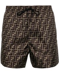 Fendi - Badmode ,Bruin ,Allover Tobacco/Moro Boxer Briefs - Lyst