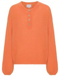 American Dreams - Truien & Vesten ,Oranje ,Wol Zachte Mohair Blend Pullover - Lyst
