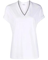 Brunello Cucinelli - Weiße topwear für frauen - Lyst