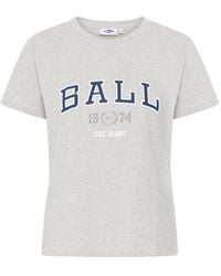 Ball - Tops ,Grijs ,Katoen Grijs Melange T-Shirt Top Model - Lyst