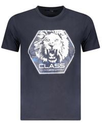 Roberto Cavalli - Tops ,Zwart ,Katoen Blauw Katoenen T-Shirt Statement Tee - Lyst