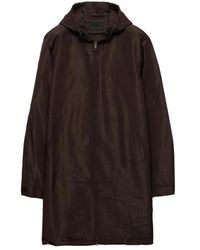 Prada - Jassen ,Bruin ,Parka Met Capuchon - Lyst