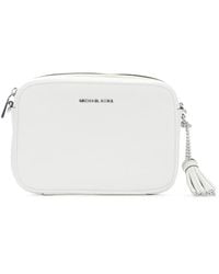 Michael Kors - Borsa a tracolla ginny in pelle bianca - Lyst