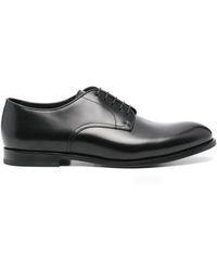 Doucal's - Schwarze gebürstete leder derby schuhe - Lyst