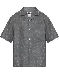 Eleventy - Overhemden ,Grijs ,Katoen Shirt Met Korte Mouwen - Lyst