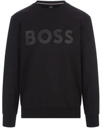 BOSS - Er Terry Cloth Sweatshirt mit Gummi-Print-Logo - Lyst