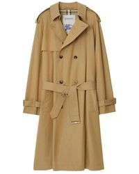 Burberry - Gabardine Long Trench Coat - Lyst