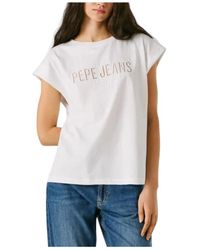 Pepe Jeans - Tops ,Wit ,Sleeveless T-Shirt - Lyst