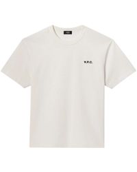 A.P.C. - Weiße T-Shirts Und Polos Mit Logo - Lyst