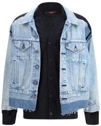 Junya Watanabe - Jassen ,Blauw ,Denim Denimjack Met Cardigan - Lyst