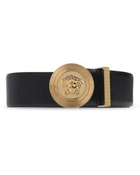 Versace - Accessoires ,Zwart ,Leer Medusa Biggie Leren Riem - Lyst
