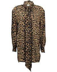 Saint Laurent - Zijden Midi-Jurk Met Luipaardprint - Lyst