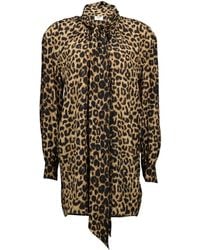 Saint Laurent - Zijden Midi-Jurk Met Luipaardprint - Lyst