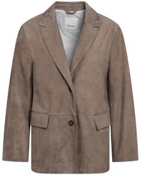 Max Mara - Jassen ,Bruin ,Leer Giacca - Lyst
