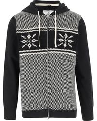 Junya Watanabe - Hoodies & Sweatvesten ,Zwart ,Katoen Grafische Katoenen Hoodie Met Ritssluiting - Lyst