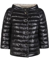 Herno - Jassen ,Zwart ,Nylon Ultralichte Omkeerbare Cape - Lyst