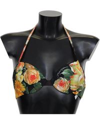 Dolce & Gabbana Veelkleurige Badmode Bikinitopjes Met Bloemenprint - Zwart
