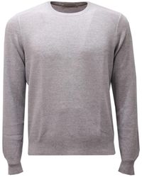 La Fileria - Hellgrauer Woll Rundhals Pullover - Lyst