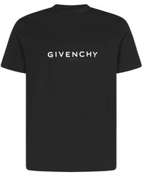 Givenchy - Schwarze t-shirts und polos mit geripptem rundhalsausschnitt - Lyst