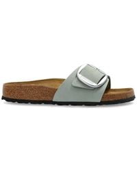 Birkenstock - Schoenen ,Groen ,Leer Madrid Big Buckle Nubuck Leren Sandalen - Lyst