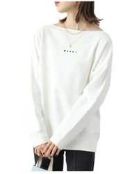 Marni - Tops ,Wit ,Katoen Hoodies & Sweatshirts Wit Katoen - Lyst