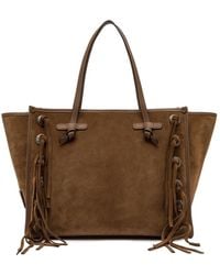 Gianni Chiarini - Wildleder-Tasche Mit Fransen Und Nieten - Lyst