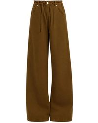 DARKPARK - Broeken ,Bruin ,Leer Iris Wide Broeken - Lyst