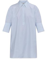 Jil Sander - Kleedjes ,Blauw ,Katoen Overhemdjurk - Lyst