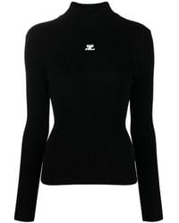 Courreges - Jersey De Punto De Cuello Alto Atemporal, Mujer, Talla - Lyst