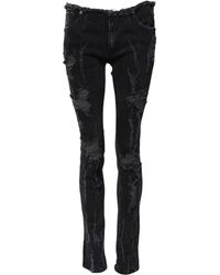 Dolce & Gabbana - Zwarte Tattered Skinny Denim Jeans - Lyst