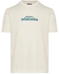 Emporio Armani - Baumwoll t-shirt mit 3d design - Lyst