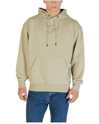 HUGO - Hoodies & Sweatvesten ,Groen ,Katoen Hoodie Met Geborduurd Logo - Lyst