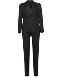 Tagliatore - Kostuums ,Zwart ,Wol Sfbr 10A01 Double-Breasted Suit - Lyst