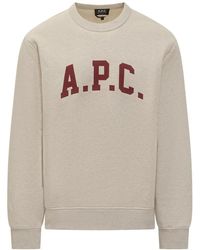A.P.C. - Sweatshirt Met Logo-Print En Ronde Hals - Lyst