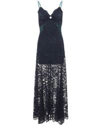 Rabanne - Lange Kanten Jurk Met Fluwelen Details - Lyst