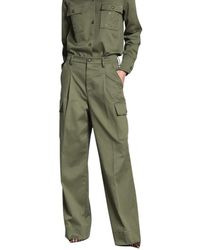 Mason's - Wijde Pijp Cargo Broek Militair Groen - Lyst