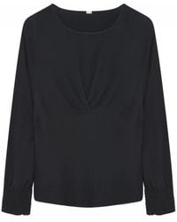 GUSTAV - Elegante schwarze bluse mit knotendetail - Lyst