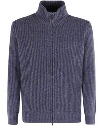Kangra - Truien & Vesten ,Blauw ,Wol Maglia Full Zip - Lyst