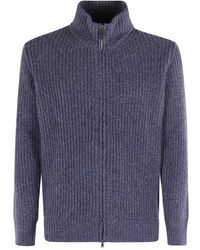 Kangra - Truien & Vesten ,Blauw ,Wol Maglia Full Zip - Lyst