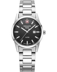 Swiss Alpine Military - Damenuhr Argos Silber Schwarz 7767.1137 - Lyst