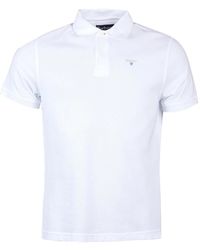 Barbour - Tops ,Wit ,Katoen Sportieve Katoenen Polo Met Geborduurd Logo - Lyst