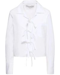 JW Anderson - Camisa blanca de algodón con lazos - Lyst