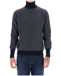 Drumohr - Truien & Vesten ,Blauw ,Kasjmier Blauwe Cashmere Coltrui Trui - Lyst